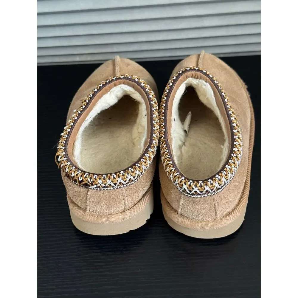 UGG Kids Tasman Slippers Chestnut Suede Sheepskin US 2 EU 33.5 1019066K